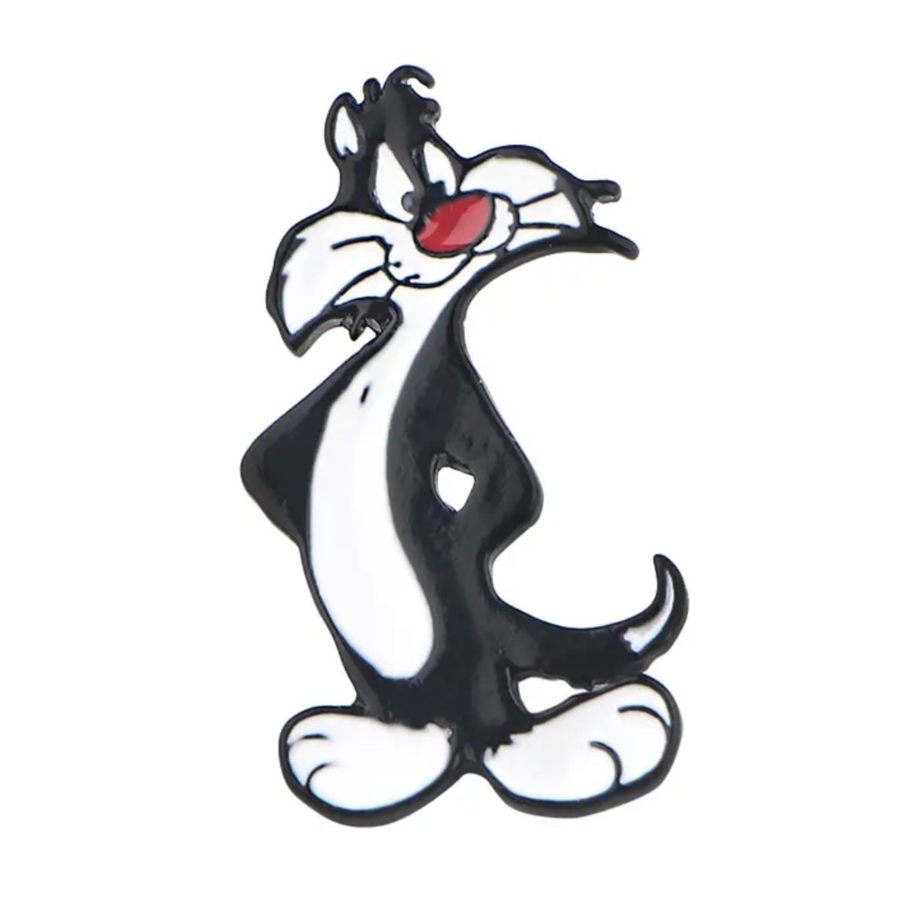 Tuxedo Cat Enamel Pin Looney Tunes Sylvester Black And White Cat Mom Gift